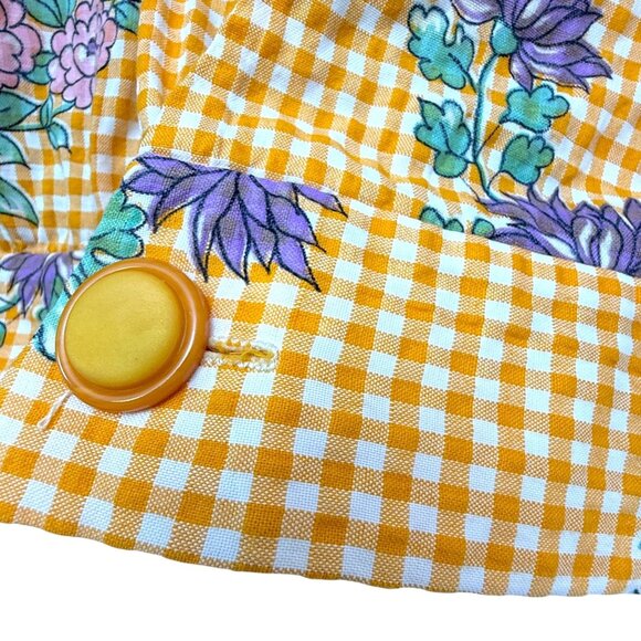 Rare Vintage Bouncing Bertha's Banana Blanket Top Medium Yellow 70s Cottagecore - Picture 7 of 14
